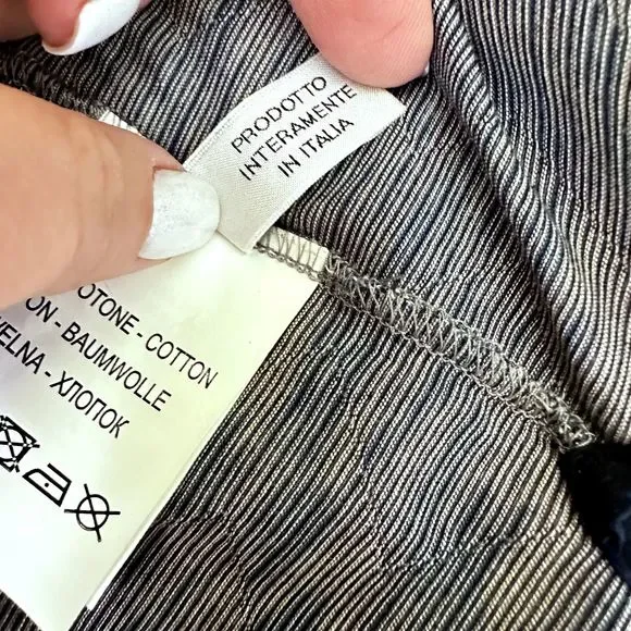 MONTECHIARO Men's Polo Shirt Navy White Zig Zag Print Cotton SZ 56/2XL ITALY - Picture 16 of 16